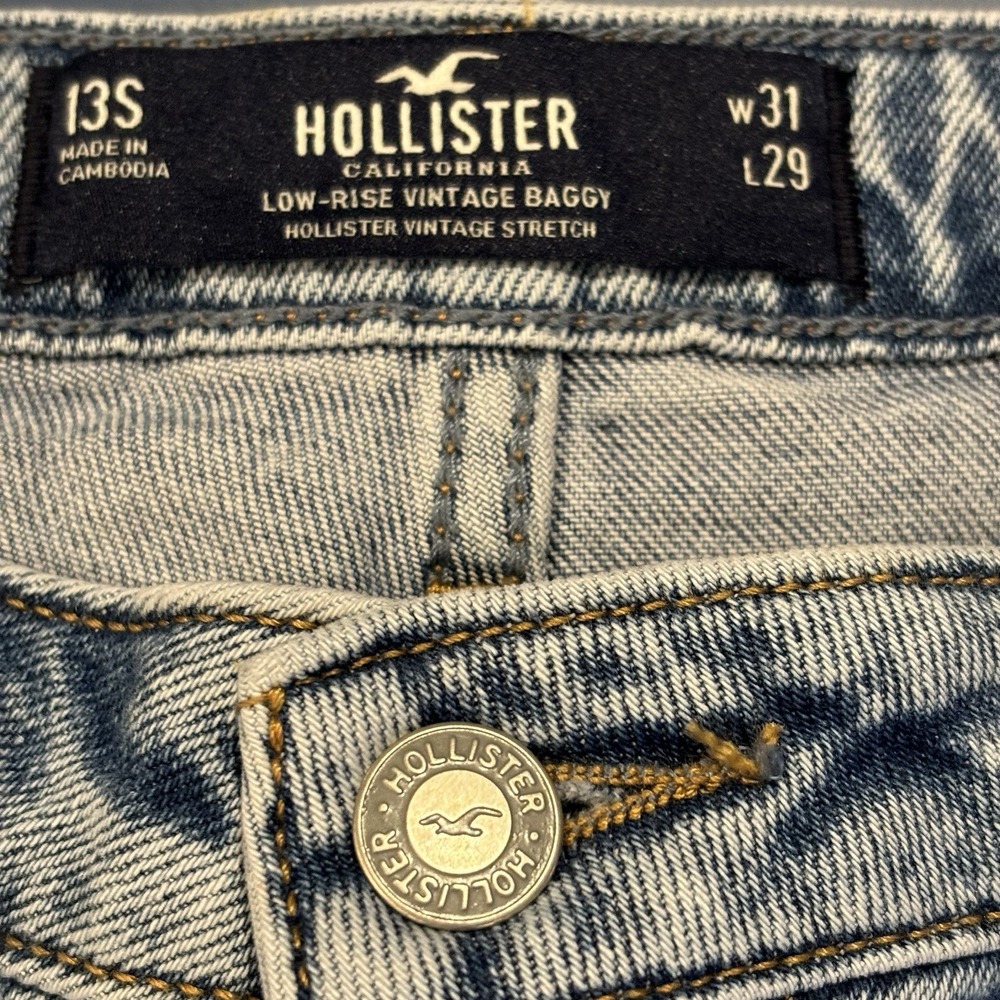 Low-Rise Vintage Baggy Jeans Hollister Relaxed Fit 31x29 Light Retro 90s Skater - Picture 5 of 12